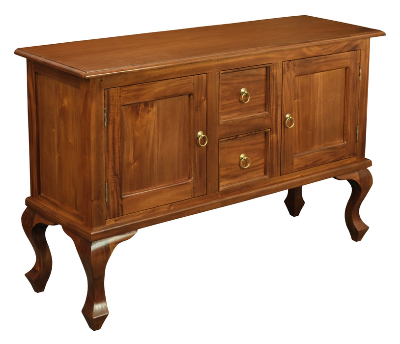 Queen Anne 2 Door 2 Drawer Sofa Table (Light Pecan)