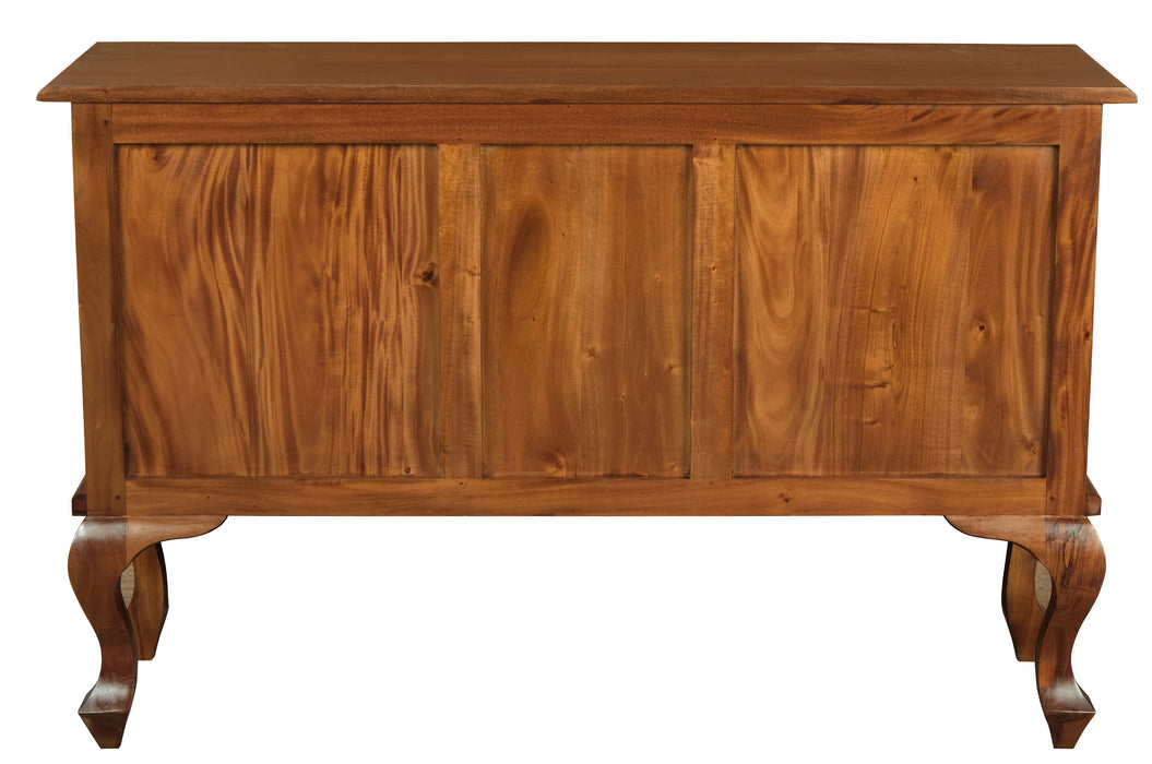 Queen Anne 2 Door 2 Drawer Sofa Table (Light Pecan)