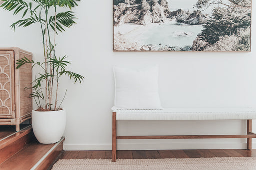Sabai Woven Bench Seat - White - Close Weave - White 152cm Close Weave