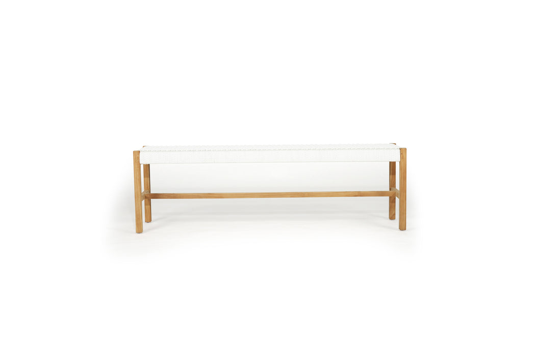 Sabai Woven Bench Seat - White - Close Weave - White 152cm Close Weave