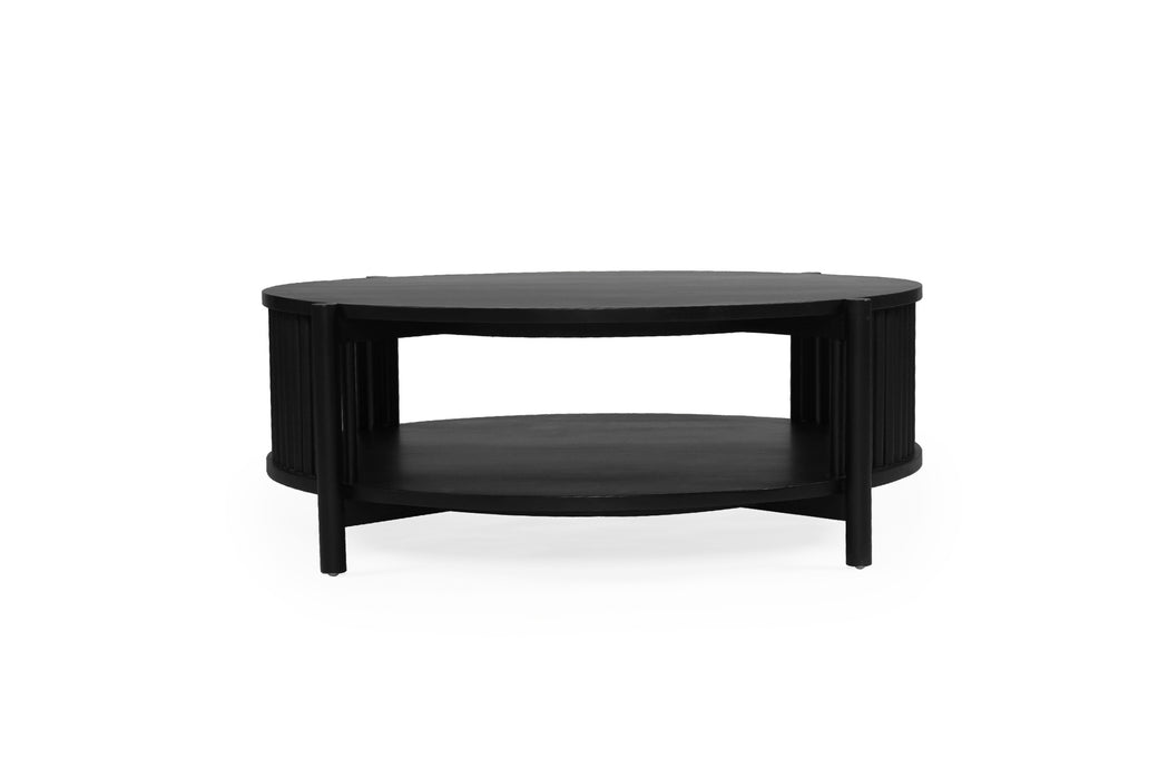 Sadie Round Coffee Table - Black - 100cm - Black 100cm