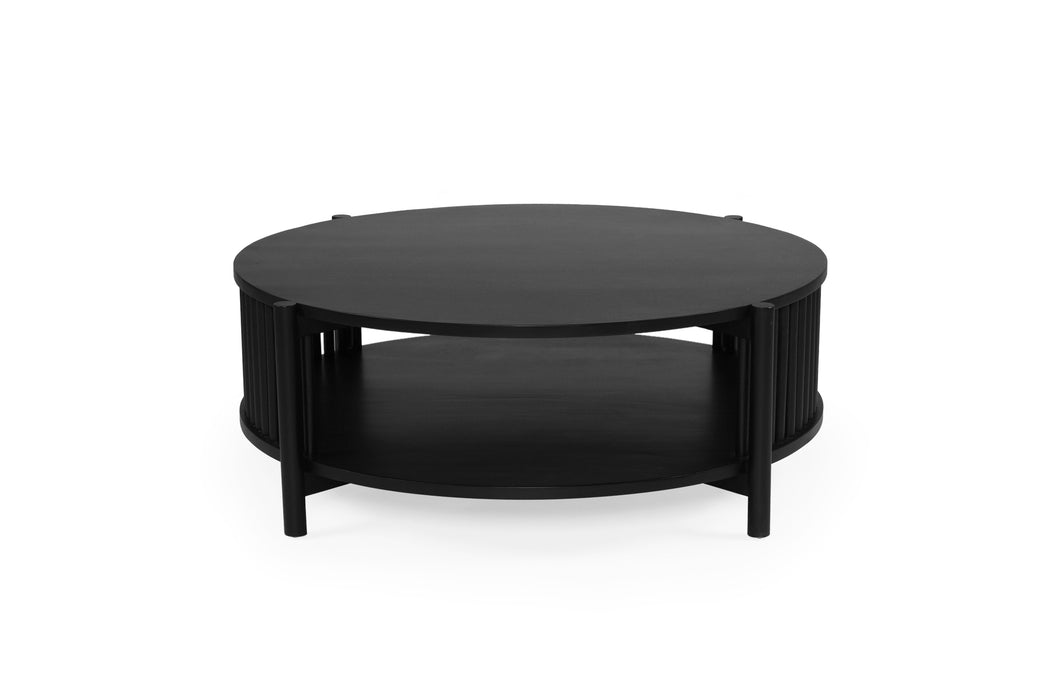 Sadie Round Coffee Table - Black - 100cm - Black 100cm
