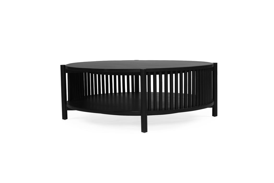 Sadie Round Coffee Table - Black - 100cm - Black 100cm