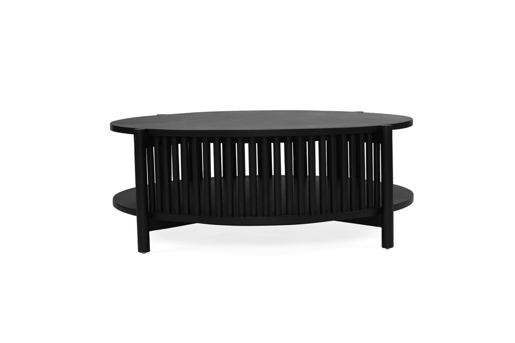 Sadie Round Coffee Table - Black - 100cm - Black 100cm