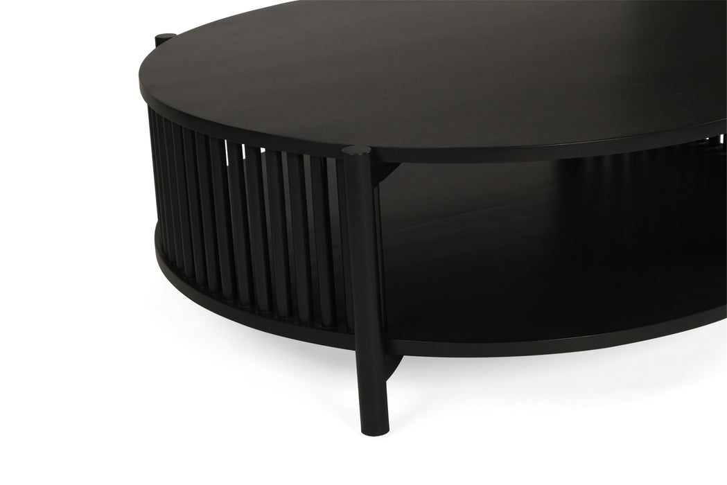 Sadie Round Coffee Table - Black - 100cm - Black 100cm