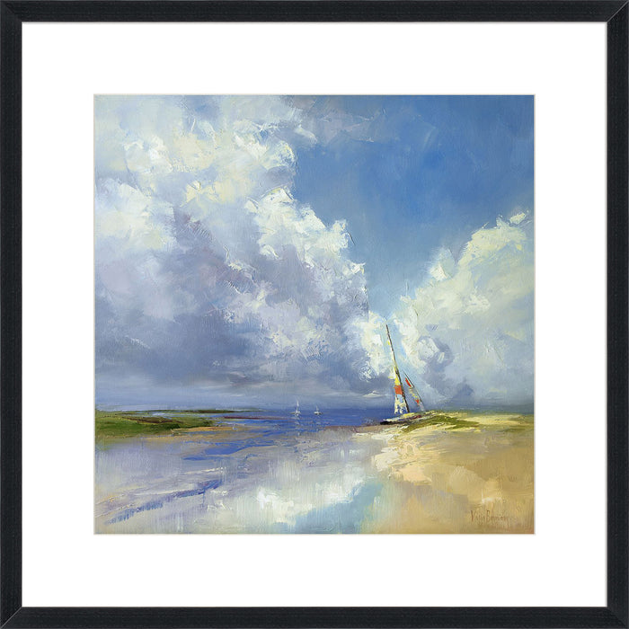 Sailboat on a Sandy Beach Wall Art