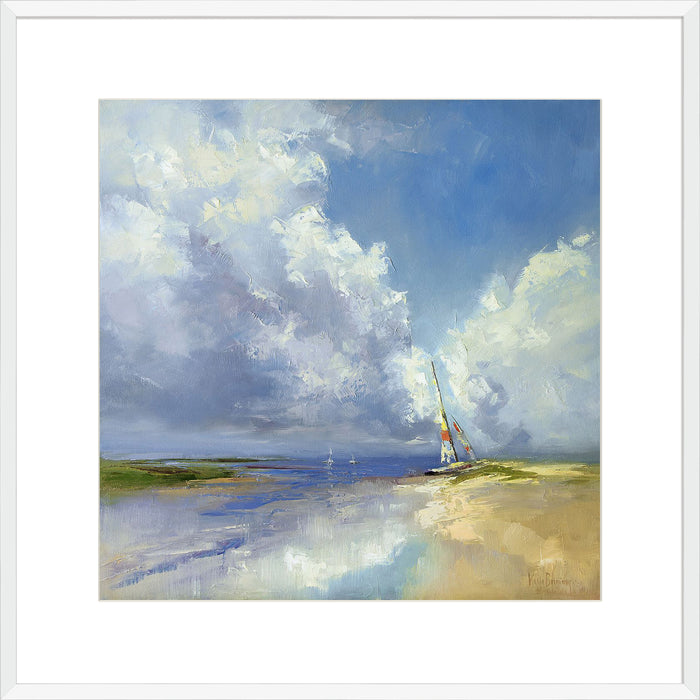 Sailboat on a Sandy Beach Wall Art