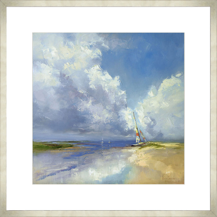 Sailboat on a Sandy Beach Wall Art