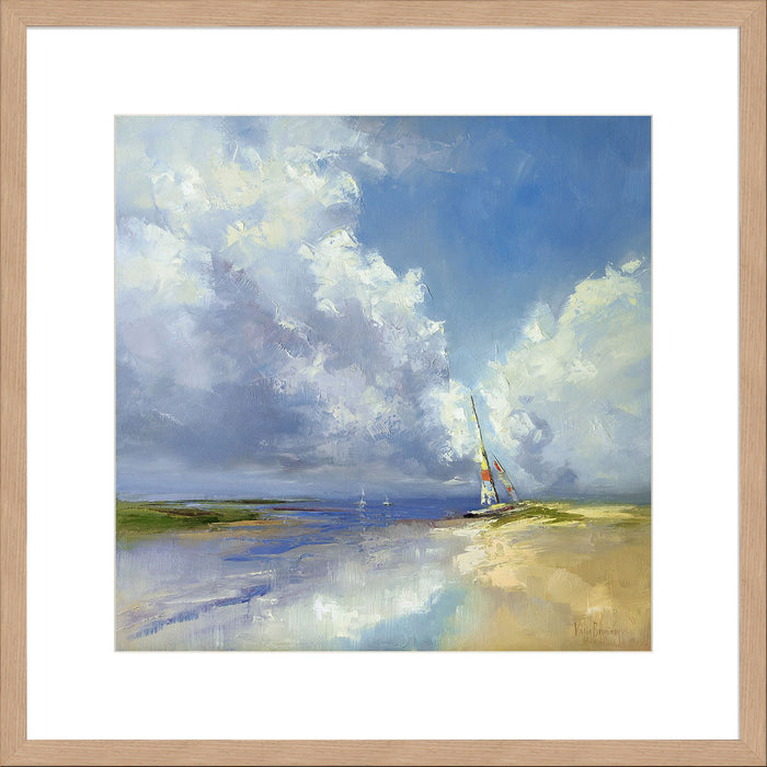 Sailboat on a Sandy Beach Wall Art