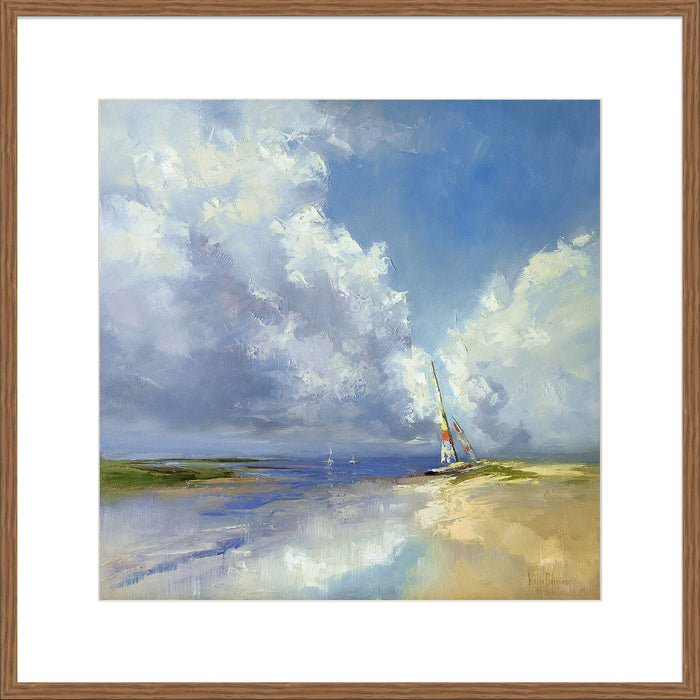 Sailboat on a Sandy Beach Wall Art