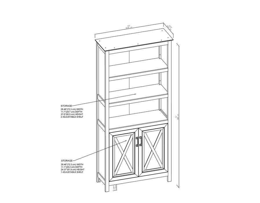 Joanna Bookcase In Washed Grey