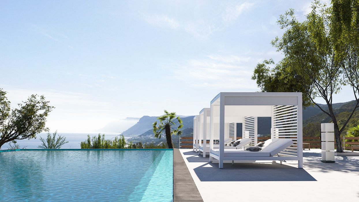 Santorini Double Daybed Villa - Pearl White
