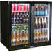 Schmick Black Quiet Running Front Venting Under Bench Heated Glass 2 Door Bar Fridge (Model: SK245-B-HD)