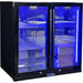 Schmick Black Quiet Running Front Venting Under Bench Heated Glass 2 Door Bar Fridge (Model: SK245-B-HD)