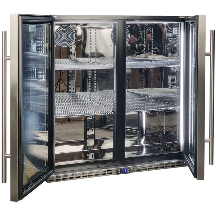 Schmick Quiet Running Front Venting Under Bench Heated Glass 2 Door Bar Fridge (Model: SK245-HD)