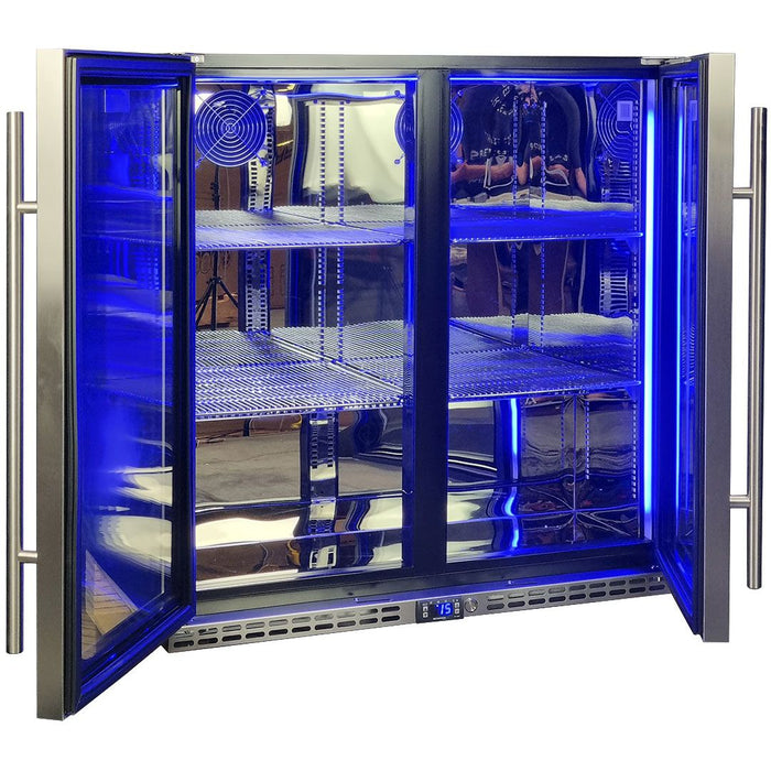 Schmick Quiet Running Front Venting Under Bench Triple Glazed Glass 2 Door Bar Fridge (Model: SK245-SS)