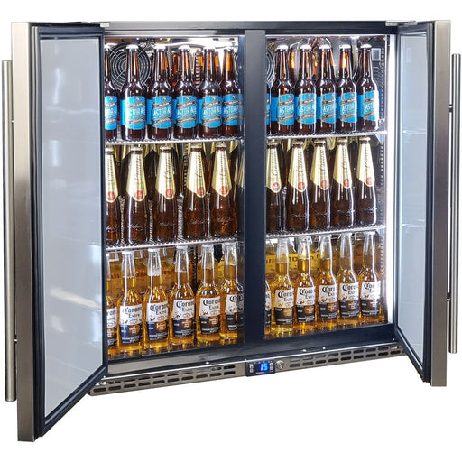 Schmick Stainless Steel Quiet Running 2 Door Bar Fridge With Quality Parts And Quiet Operation (Model: SK245-SD)