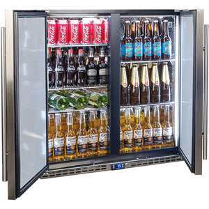 Schmick Stainless Steel Quiet Running 2 Door Bar Fridge With Quality Parts And Quiet Operation (Model: SK245-SD)