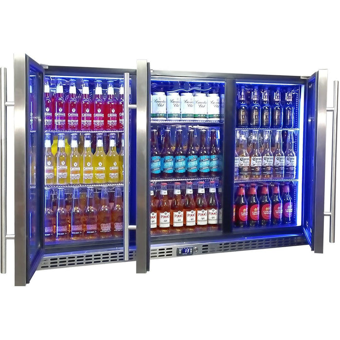 Schmick 3 Door Quiet Running Stainless Steel Glass Door Bar Fridge (Model: SK386-SS)