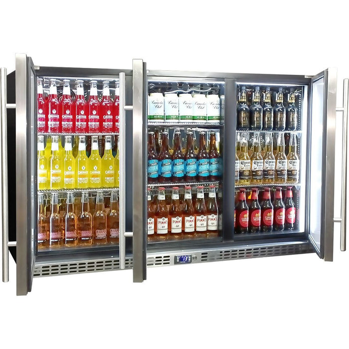 Schmick 3 Door Quiet Running Solid Stainless Steel Door Bar Fridge (Model: SK386-SD)