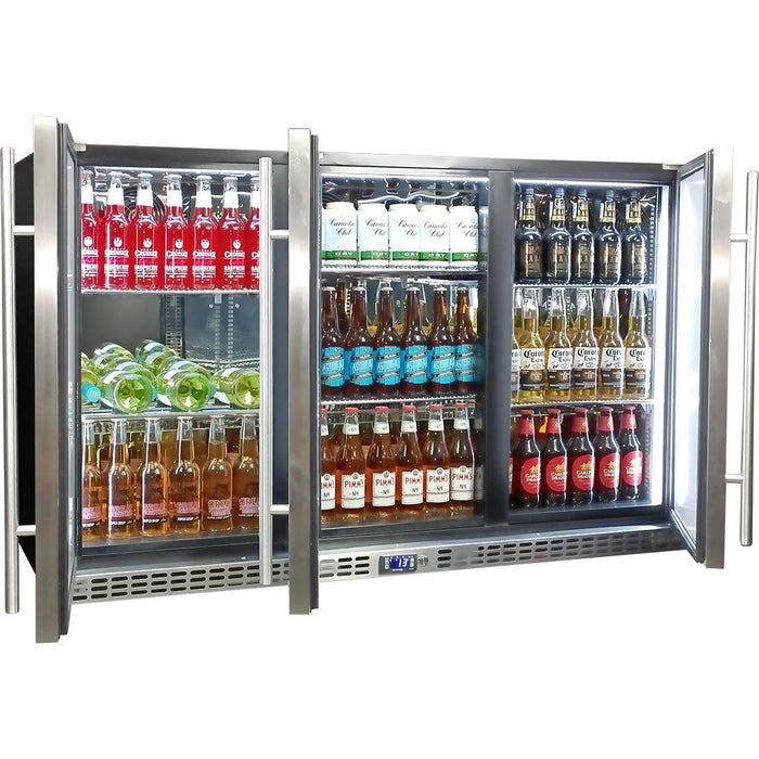 Schmick 3 Door Quiet Running Solid Stainless Steel Door Bar Fridge (Model: SK386-SD)