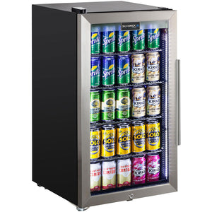 Schmick Outdoor Triple Glazed Alfresco Bar Fridge With Led Strip Lights, Lock And LOW E Glass, Indoor Use Also Perfect! (Model: HUS-SC88L-SS)