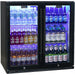 Schmick Black Bar Fridge 2 Door With Heated Glass and Triple Glazing (Model: SK190-B)