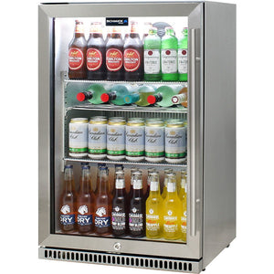 Schmick 304 Stainless Steel Bar Fridge Tropical Rated With Heated Glass and Triple Glazing (Model: SK118L-SS)