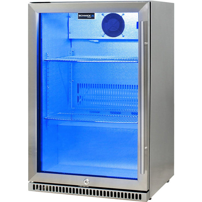 Schmick 304 Stainless Steel Bar Fridge Tropical Rated With Heated Glass and Triple Glazing (Model: SK118L-SS)