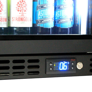 Schmick Quiet Running Front Venting Under Bench Heated Glass Door Bar Fridge (Model: SK156R-B-HD)