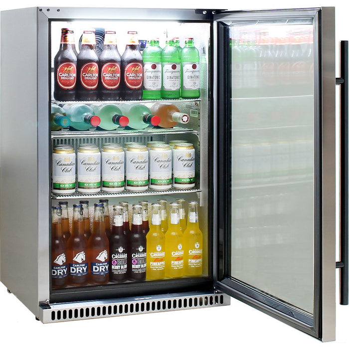 Schmick 304 Stainless Steel Bar Fridge Tropical Rated With Heated Glass and Triple Glazing 1 Door (Model: SK118R-SS)