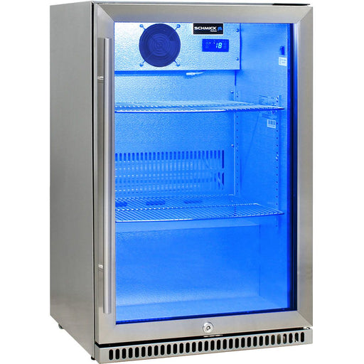 Schmick 304 Stainless Steel Bar Fridge Tropical Rated With Heated Glass and Triple Glazing 1 Door (Model: SK118R-SS)