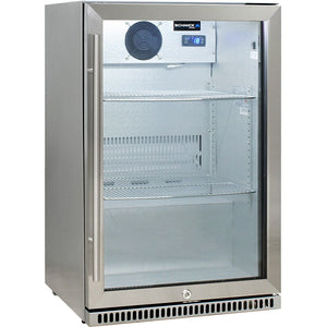 Schmick 304 Stainless Steel Bar Fridge Tropical Rated With Heated Glass and Triple Glazing 1 Door (Model: SK118R-SS)