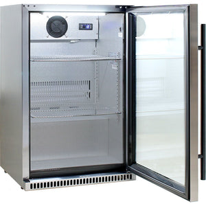 Schmick 304 Stainless Steel Bar Fridge Tropical Rated With Heated Glass and Triple Glazing 1 Door (Model: SK118R-SS)