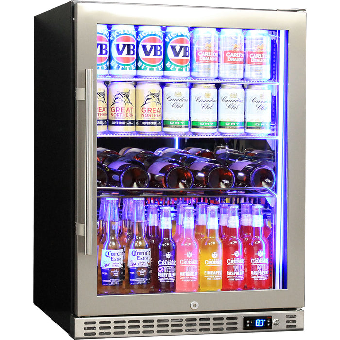 Schmick Quiet Running Front Venting Under Bench Triple Glazed Glass Door Bar Fridge (Model: SK156R-SS)