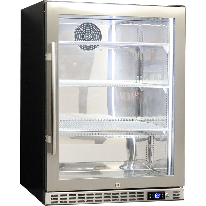 Schmick Quiet Running Front Venting Under Bench Triple Glazed Glass Door Bar Fridge (Model: SK156R-SS)