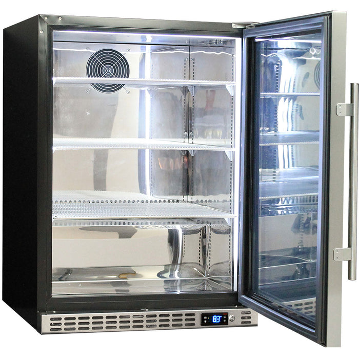 Schmick Quiet Running Front Venting Under Bench Triple Glazed Glass Door Bar Fridge (Model: SK156R-SS)