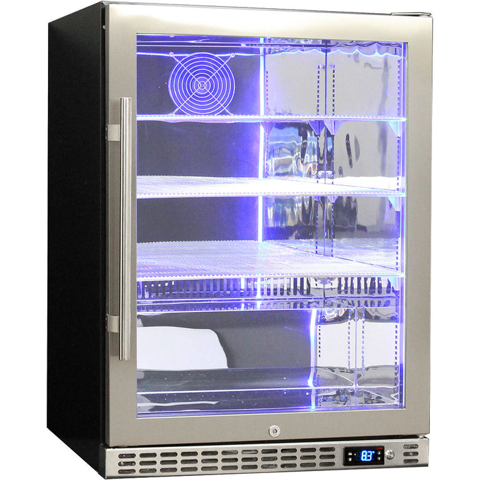 Schmick Quiet Running Front Venting Under Bench Triple Glazed Glass Door Bar Fridge (Model: SK156R-SS)