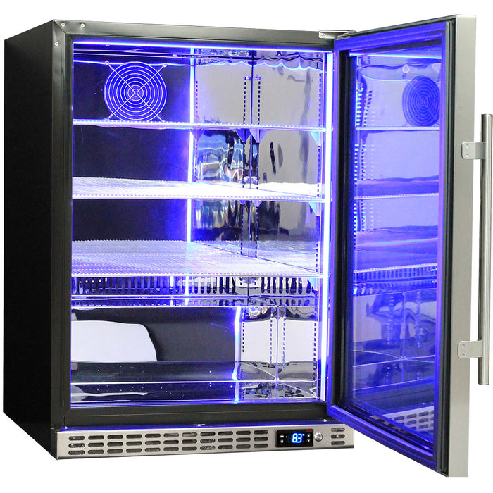 Schmick Quiet Running Front Venting Under Bench Triple Glazed Glass Door Bar Fridge (Model: SK156R-SS)