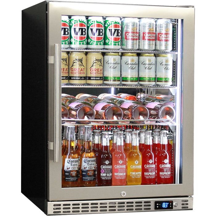 Schmick Quiet Running Front Venting Under Bench Triple Glazed Glass Door Bar Fridge (Model: SK156R-SS)