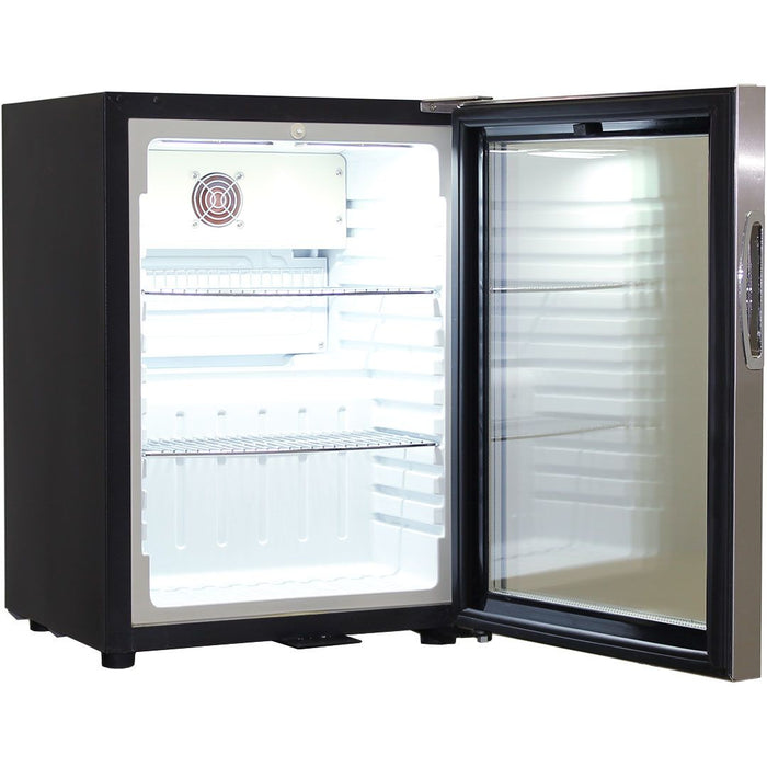 Schmick Glass Door Mini Bar Accommodation Fridge Quiet Running With Shallow Depth (Model: SK40-SS)