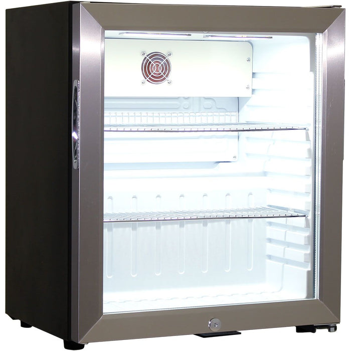 Schmick Glass Door Mini Bar Accommodation Fridge Quiet Running With Shallow Depth (Model: SK55-SS)