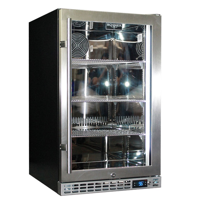 Schmick Quiet Running Front Venting Under Bench Glass Door Bar Fridge Heated Glass (Model: SK126R-HD)