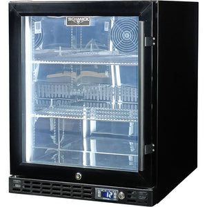 Schmick Quiet Running Front Venting Under Bench Heated Glass Door Bar Fridge (Model: SK86L-B-HD)