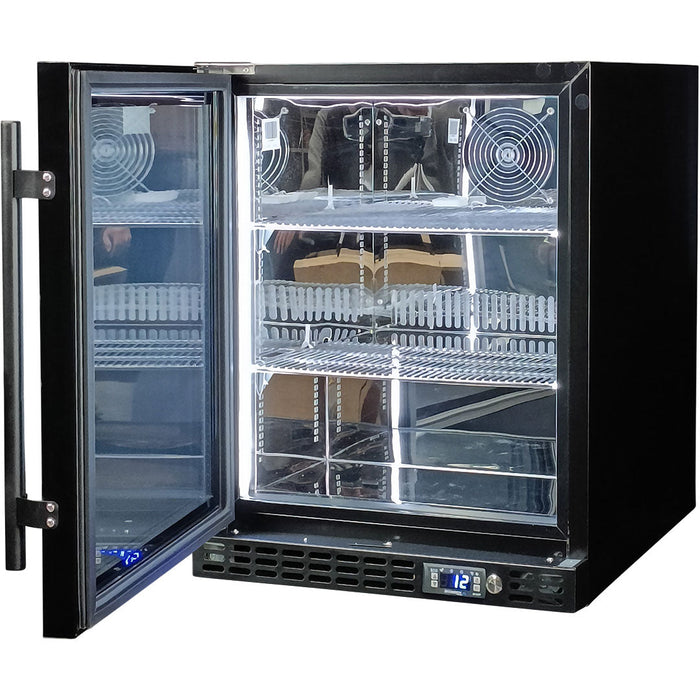 Schmick Quiet Running Front Venting Under Bench Heated Glass Door Bar Fridge (Model: SK86L-B-HD)