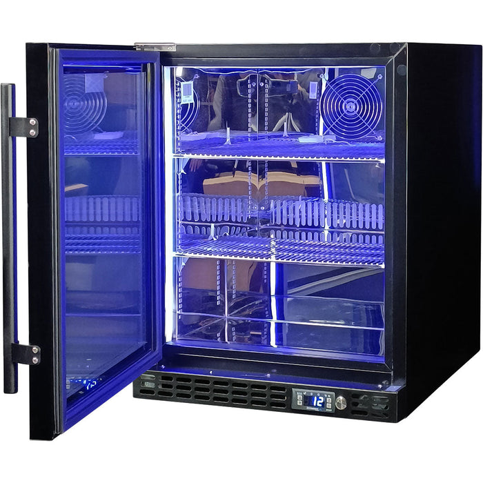 Schmick Quiet Running Front Venting Under Bench Heated Glass Door Bar Fridge (Model: SK86L-B-HD)