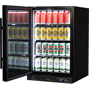 Schmick Quiet Running Front Venting Under Bench Heated Glass Door Bar Fridge (Model: SK116L-B-HD)