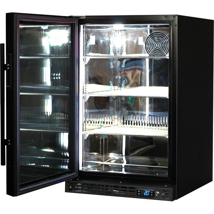 Schmick Quiet Running Front Venting Under Bench Heated Glass Door Bar Fridge (Model: SK116L-B-HD)