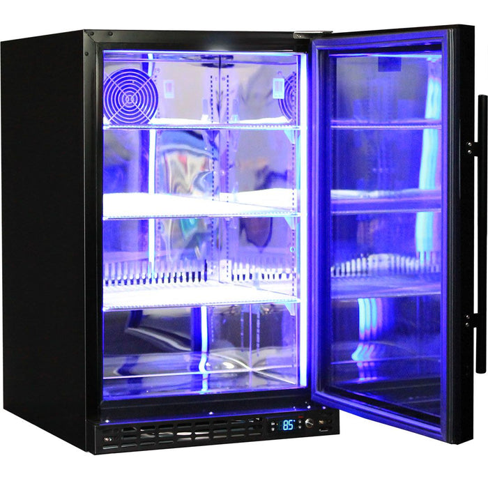 Schmick Quiet Running Front Venting Under Bench Heated Glass Door Bar Fridge - Right Hinged (Model: SK116R-B-HD)