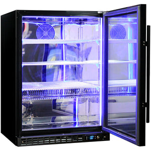 Schmick Quiet Running Front Venting Under Bench Heated Glass Door Bar Fridge (Model: SK156R-B-HD)